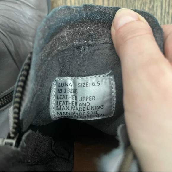 Miz Mooz Luna gray ruched leather ankle boots size 6.5 - Picture 8 of 9